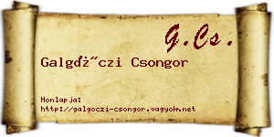 Galgóczi Csongor névjegykártya