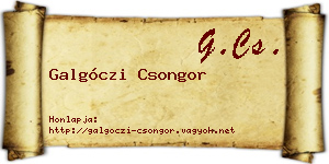 Galgóczi Csongor névjegykártya